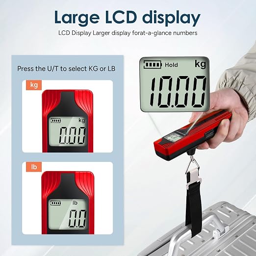 Battery-Free Luggage Scale – No Batteries Needed, Portable Digital Hanging Suitcase Weight Scale for Air Travel & Checked Bags, 110lb/50kg, LCD Display, Compact Travel Accessory - Image 3