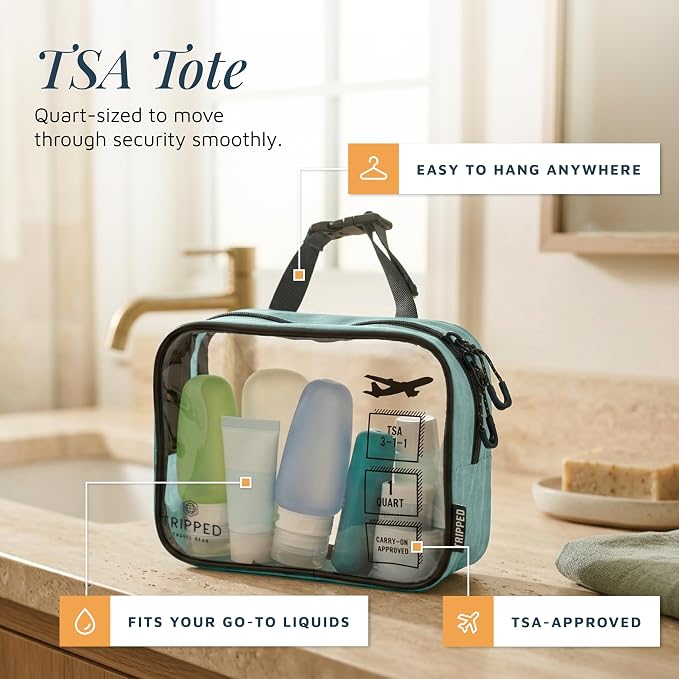 TRIPPED Travel Gear 3-Piece Travel Toiletry Bag Set | Includes Hanging Toiletry Bag, 311 TSA Liquid Bag, and Accessory Organizer Pouch with Lightweight Ripstop Construction - Image 4