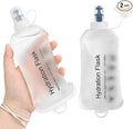 GUYI GYGYL Soft Flask Collapsible Water Bottle for Sports, 250ml White 2pcs | TPU Collapsible Water Bottle for Hydration Pack, Running Vest, Leak-Proof Folding Bottle for Hiking Cycling Climbing Jogging by GUYI