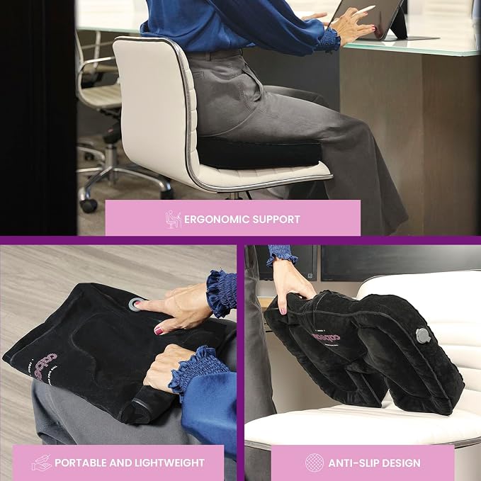 Cabeau Evolution Cushion Portable & Lightweight Inflatable Seat Cushion - Ideal for Office Chairs, School Bleachers, Stadium Seats, and Wheelchairs - Comfort on The Go - Image 3
