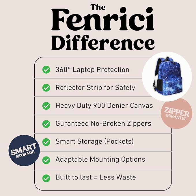 Fenrici Adaptive Backpack for Girls, Boys for All Abilities and Ages; Wheelchair Backpack with Adaptive Design; Perfect for Travel, School, and Everyday Adventure, Blue Galaxy - Image 4