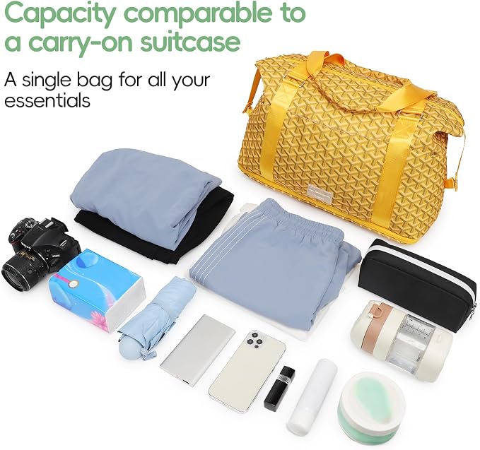 TINYAT Foldable Travel Duffle Bag Expandable Personal Item Travel Bag,32L | Expandable Gym Bag for Women Weekender Carry On Overnight Tote Large Capacity Portable Luggage Bag - Image 5