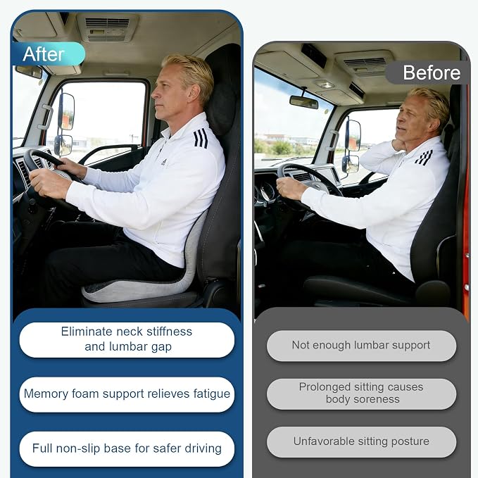 Truck Driver Seat Cushion, Cushion for Car Seat Driver for Comfort. | Integrated lumbar-hip cushion with sync support relieves long-sitting pain, reduces coccyx & ischial pressure. - Image 5