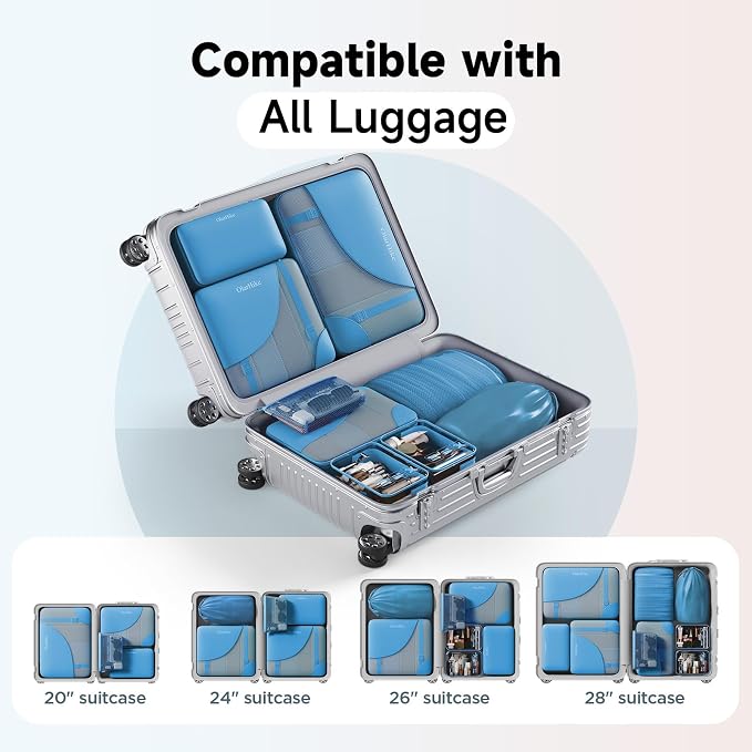 OlarHike 9 Set Packing Cubes for Travel,Gifts for Women Mom,Anti-Tearing Suitcase Organizer,with Over 1000 pcs Mesh Holes,Vacation Essentials & Accessories for Cruise Ship - Image 9