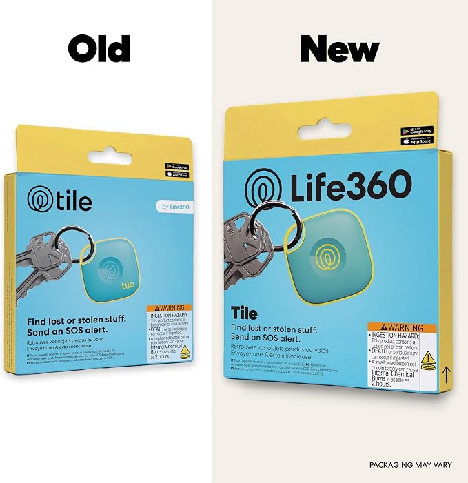 Life360 Tile - Bluetooth Tracker, Keys Finder and Item Locator for Keys, Bags and More. Phone Finder. Both iOS and Android Compatible. 1-Pack (Aqua Lemon) - Image 2