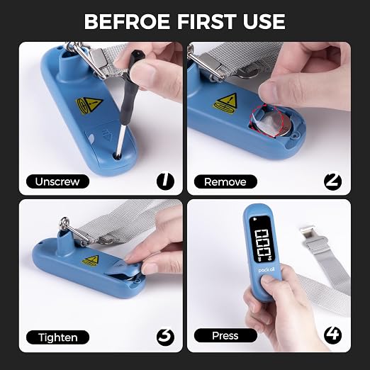 pack all Digital Luggage Scale for Travel, 110Lbs Capacity, 0.1Lb Precision | Handheld, Backlit LCD Display, Lb/Kg/Oz Conversion, Tare Function, Battery Included, Navy - Image 9