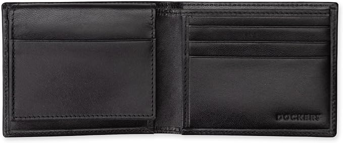 Dockers Men's Bifold Leather Wallet - Thin Slimfold RFID Blocking Security Smart Extra Capacity - Image 4