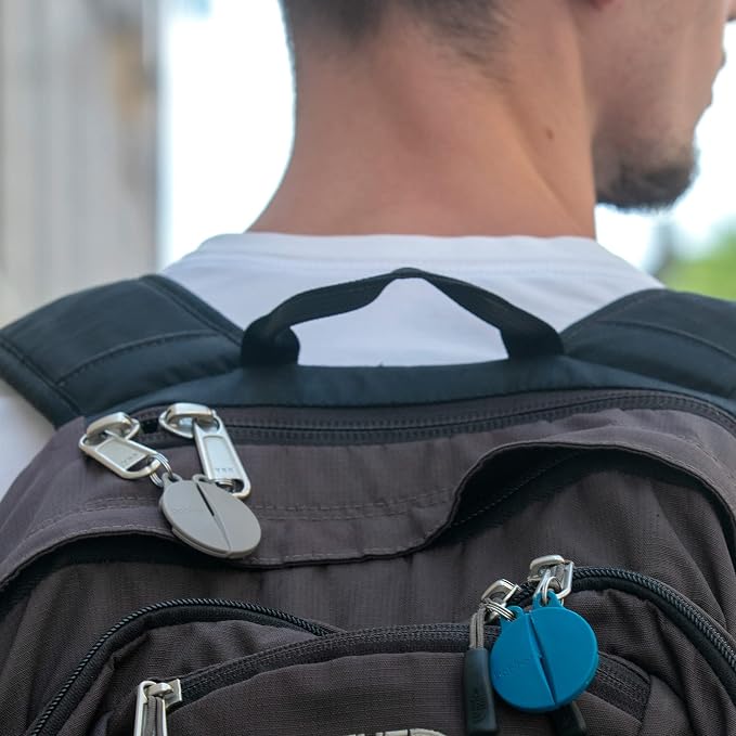 Bobino Zipper Clip | Anti Theft Purse & Backpack Lock | Anti Pickpocket | Travel Essentials | Purse and Backpack Safety | Travel Safety | 2 Pack Slate - Image 3