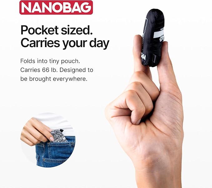 Nanobag Sling 19L Foldable Packable Crossbody Grocery Bag for Men & Women | 0.9 oz Premium Portable Collapsible Compact Ultralight Pocket-Sized for Everyday Use & Travel - Image 3