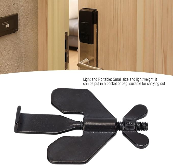 Portable Door Lock, Security Door Lock Hotel Door Lock Travel Door Lock Door Safety Locks from Inside Door Lock for Hotel Rooms (Black) - Image 2