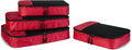 Amazon Essentials 4-Piece Packing Cubes Travel Accessories Set, Luggage Organizer with Double Zipper, Mesh Top, Space-Saving, 2 Medium/2 Large, Red (Previously Amazon Basics) by AmazonEssentials
