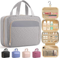 HOTOR Hanging Travel Toiletry Bag Women Men, Grey, Medium | Waterproof Makeup Bag Hanging Hook,Multiple Pockets,Travel Essentials,11.2 x 3.2 x 8.9inches by HOTOR