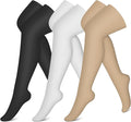 CHARMKING 3 Pairs Thigh High Compression Socks for Women and Men 15-20 mmHg Boost Circulation and All Day Comfort by CHARMKING