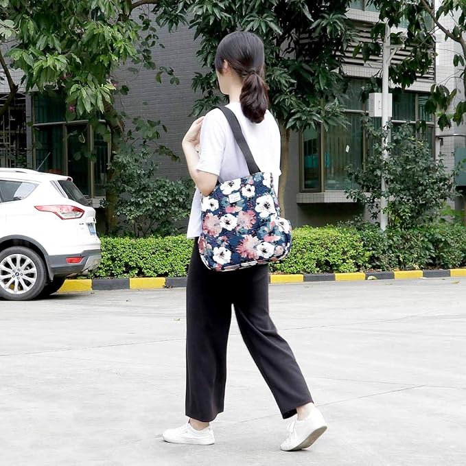KAMO Floral Tote Bag - Waterproof Lightweight Handbags Travel Shoulder Bag for Hiking Yoga Gym Swimming Travel Beach - Image 2