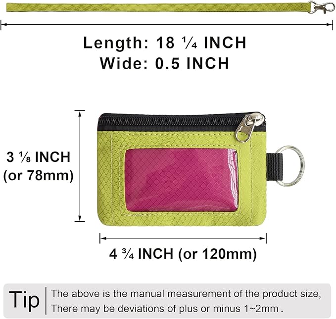 CHENSPRX Minimalist RFID Blocking Small Wallet with ID Window,WaterResistant Zip Id Case Wallet with Lanyard Keychain for Cards,Cash,Travel,Women,Men - Image 5