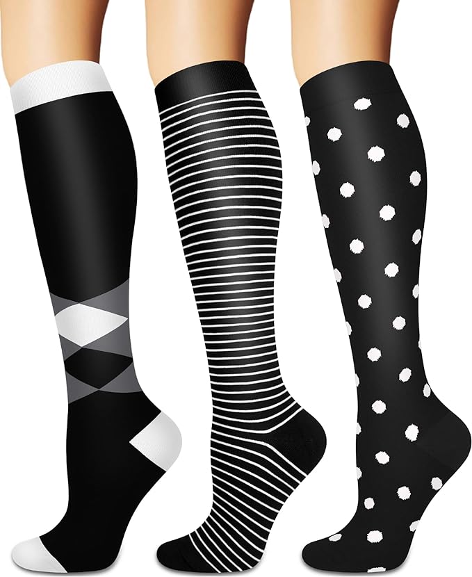 Sooverki Compression Socks for Women and Men Circulation (3/4 Pairs) is Best Support for Running Athletic Cycling Hiking by Sooverki