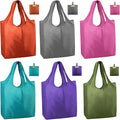 BeeGreen Reusable Shopping Bags Cute Grocery Bag 6 Pack, Reusable Gift Bags Heavy-Duty Foldable Shopping Totes for Supermarket, Work & Travel, Large Washable Polyester Tote Bag with Handles by BeeGreen