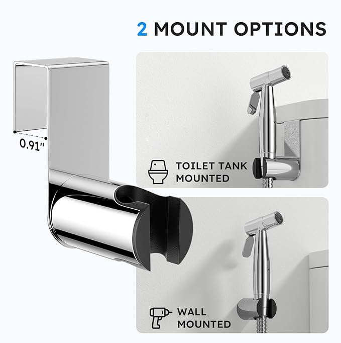 Arofa Handheld Bidet Sprayer, Bidet Attachment for Toilet, Chrome | Adjustabel Water Pressure, Leak-Free Hose, Fits Two-Piece Toilets, Feminine/Baby/Pet Wash, Cloth Diaper Rinse, Easy Install - Image 6