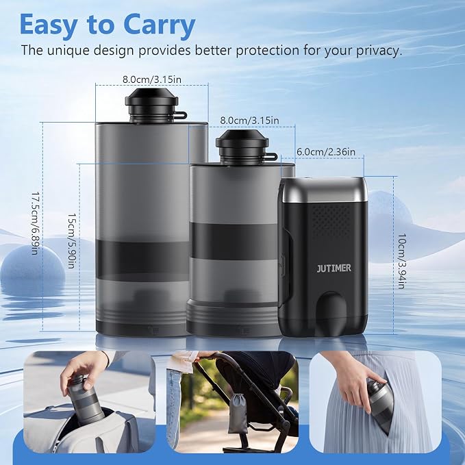 Electric Portable Travel Bidet with 260ml/380ml Tank, Dual Spray | Handheld Peri Bottle for Postpartum Care, Hemorrhoid Relief & Travel, USB Rechargeable Bidet Sprayer for Camping. - Image 7