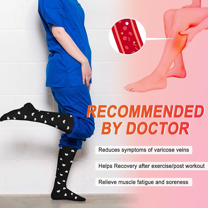 4 Pairs Compression Socks for Women Circulation-Best Support for Nurses,Running,Athletic,Travel - Image 2