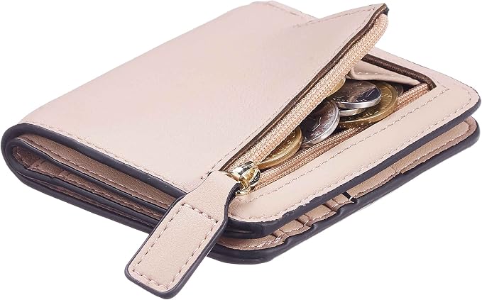 Gostwo Small Wallet for Women, Slim Bifold Credit Card Holder, Compact RFID Blocking Cash Wallet, Billfolds Thin Leather Zipper Pocket, Mini Wallet Gift for Ladies Teen Girls Travel with ID Window - Image 2