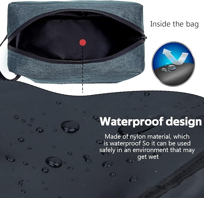 Travel Toiletry Bag for Women and Men, Water-resistant Shaving Bag for Toiletries Accessories, Foldable Storage Bags with Divider and Handle for Cosmetics Toiletries Brushes Tools - Image 2