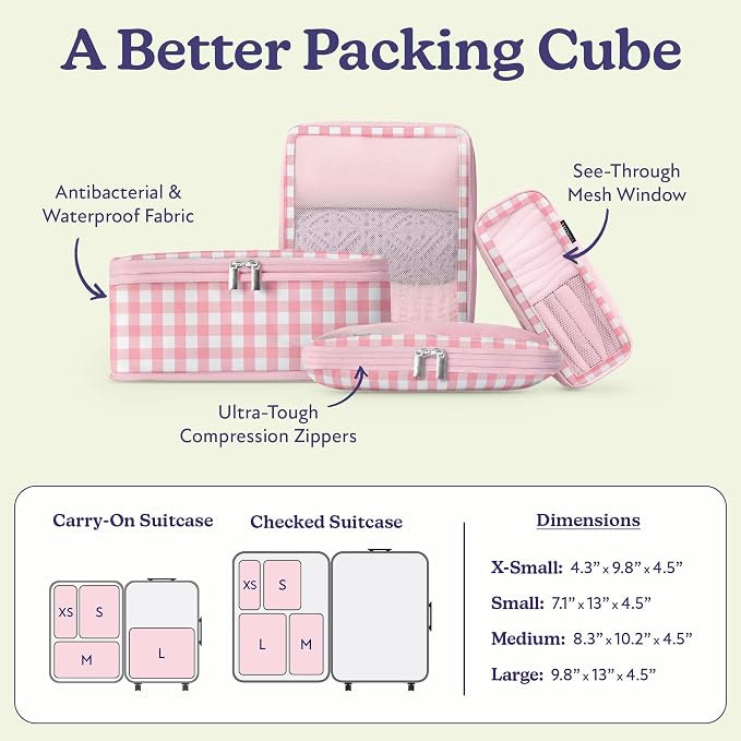 Vandel Space-Saving Compression Packing Cubes for Kids & Women, Carry On | TSA-Approved Compressible Carry On Suit Case Organizer Luggage Kids Packing Cubes for Baby Bag Organizer Pouches for Luggage - Image 3