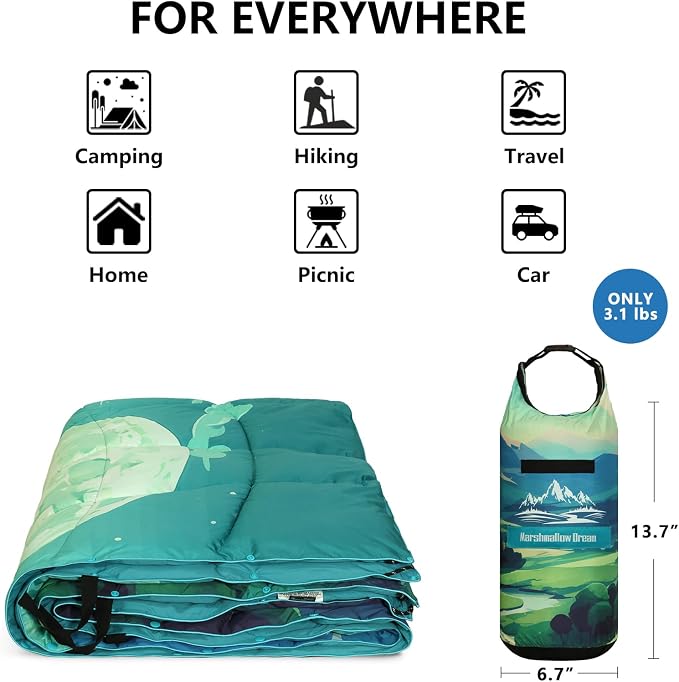 Camping Blanket, Puffy Blankets Lightweight Windproof Resistant for Outdoors,Hiking, Backpacking,Car,Picnic,Stadium - Image 6