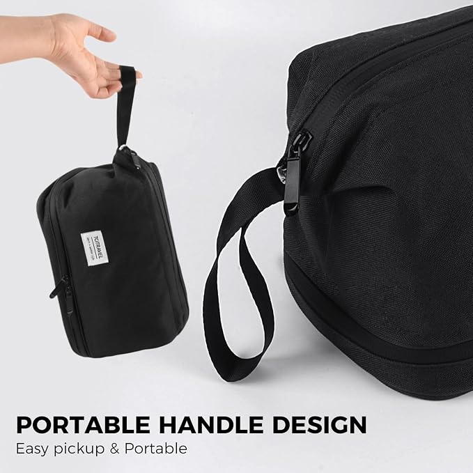 Travel Toiletry Bag Water-resistant with Hanging Hook for Mens Large Packing with Waterproof Wet/Dry Compartment Travel Shower Bags Travel Toiletry Organizer Dopp Kit Shaving Bag - Image 7