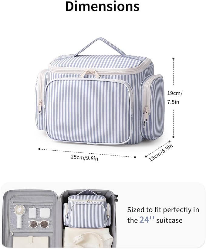 Narwey Hanging Travel Toiletry Bag for Women, Large Makeup Cosmetic Bag | Wide Open, Organized Pocket, Dry Wet Separation, Portable Bathroom Travel Bag for Full Size Toiletries, Vivid Pattern, Gifts - Image 6
