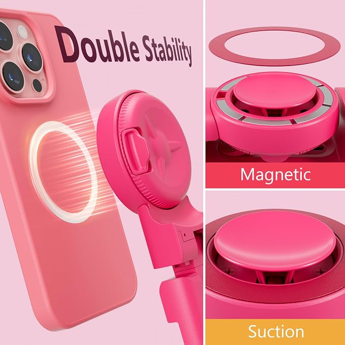 MiiKARE Magnetic Airplane Phone Holder Mount for Magsafe, Barbie Pink | Universal Hands-free Phone Holer with 360° Rotation for Flying, Accessory Travel Must Haves Phone Stand for Desk, Tray Table - Image 2