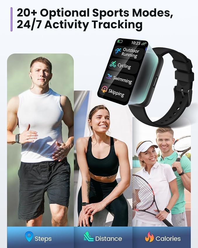 DEKELIFE Fitness Trackers,Smart Watches for Men Women with 24/7 Heart Rate/Sleep Monitor, Fitness Watch with IP68 Waterproof, Health Activity Trackers for Android and iPhone Carbon Black - Image 3
