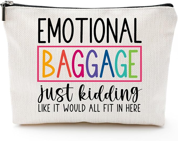 ZUYUROU Funny Gifts for Women, Friends, Hostess Gift Ideas Cool Gifts for Women Mom Grandma Birthday Gift Ideas Gag gifts Girls Weekend Fun Makeup Travel Bag Cosmetic Bag Emotional Baggage by ZUYUROU