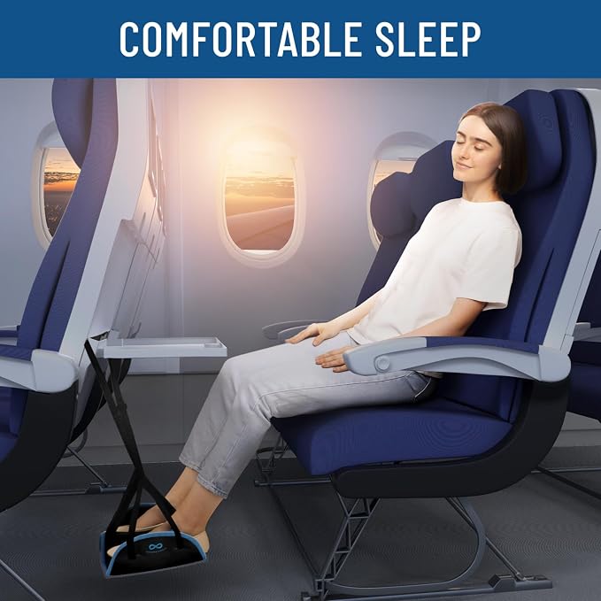 Everlasting Comfort Airplane Foot Hammock - Memory Foam Foot Rest for Plane Travel - Portable Foot Rest for Air Travel, Desk & Car - Airplane Essentials Foot Hammock for Plane Travel - Image 8