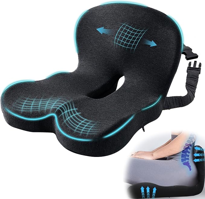 Seat Cushion with Lumbar Support Pillow, Back and Seat Cushion for Office | Ergonomic L-Shaped Car Seat Cushion for Cars, Wheelchairs, Truck Seat Cushion for Sciatica & Lower Back Pain Relief by MosxoedEnjoyLife