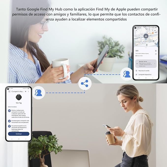 ATUVOS 2026 New Dual System Air Tracker Tags-2 Pack, Compatible with Apple Find My (iOS) & Google Find Hub (Android) [Not for Huawei], Bluetooth Tracker Smart Tag for Keys, Luggage, Backpack, Suitcase - Image 6