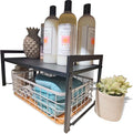 Expandable Cabinet Shelf Organizer 16-26" L Stackable Kitchen Counter Shelf Sink Rack Countertop Storage Black (Wide 10.6”D) by Urhomeyplus