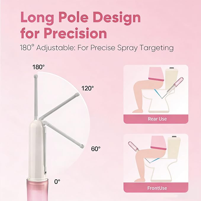 Portable Electric Bidet, Handheld Battery Powered Travel Bidet, Pink | 2 Pressure Modes, Waterproof, Foldable, Pocket-Sized, Cordless, Daily Hygiene Cleaning at Home, Camping and Travel - Image 5