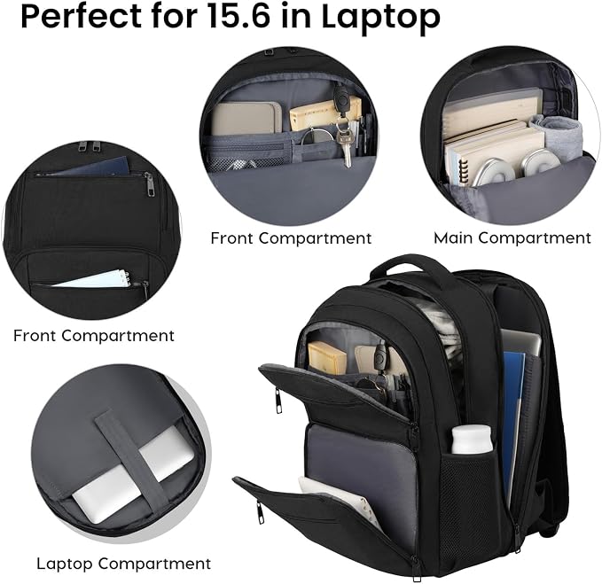 BIKROD Backpack for Men, TSA Travel Backpack, College Backpacks Water Resistant Back Pack, Business Anti Theft Durable Computer Bag Gifts Fits 17.3 Inch Laptop, Grey - Image 2