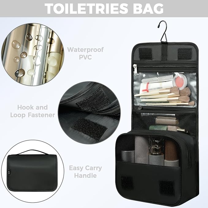 BAGAIL 4 Set/6 Set/8 Set Compression Packing Cubes Travel Accessories Expandable Packing Organizers (Half Mesh, 8-Jet Black) - Image 7