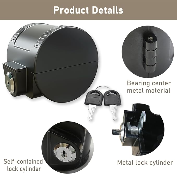 2 Packs Child Proof Door Knob Cover Lock – Prevents Turning of Door Knob and Access to Keyhole, Can be Used for Home Rentals, Evictions, Job Sites & More – Keyed Alike (Black) - Image 3