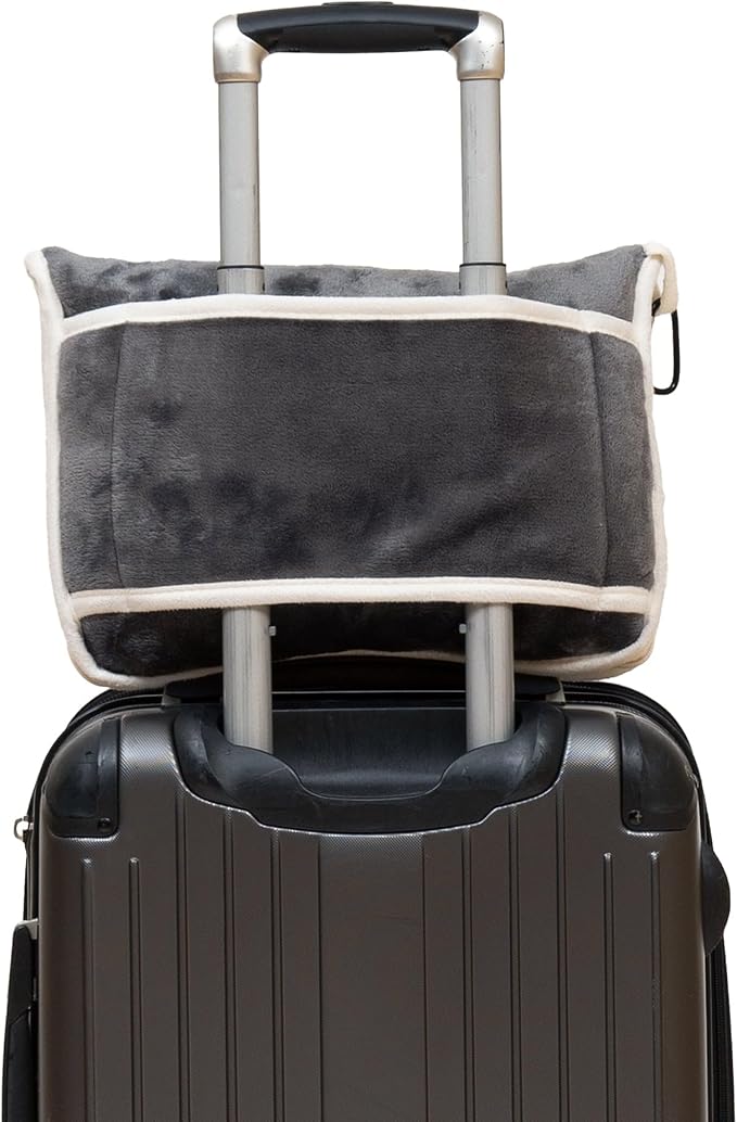 Carstens, Inc. Travel Blanket, Premium Compact 2-in-1 Airplane Blanket/Pillow, Perfect Grey - Image 3