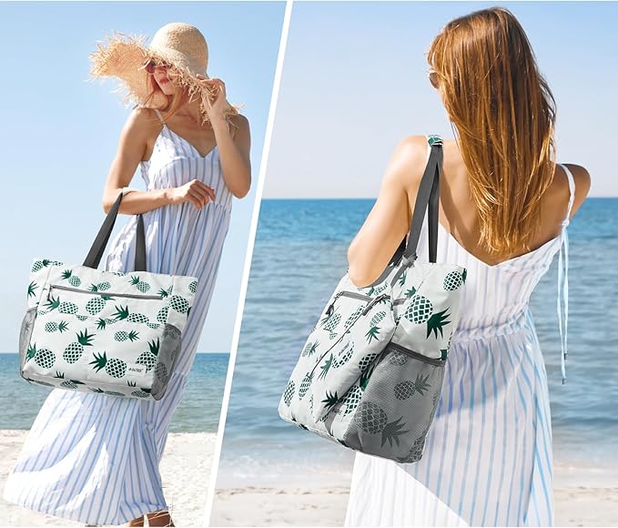 G4Free Beach Bag, Waterproof Sandproof Beach Tote Bag, Large Capacity Foldable for Women - Image 2