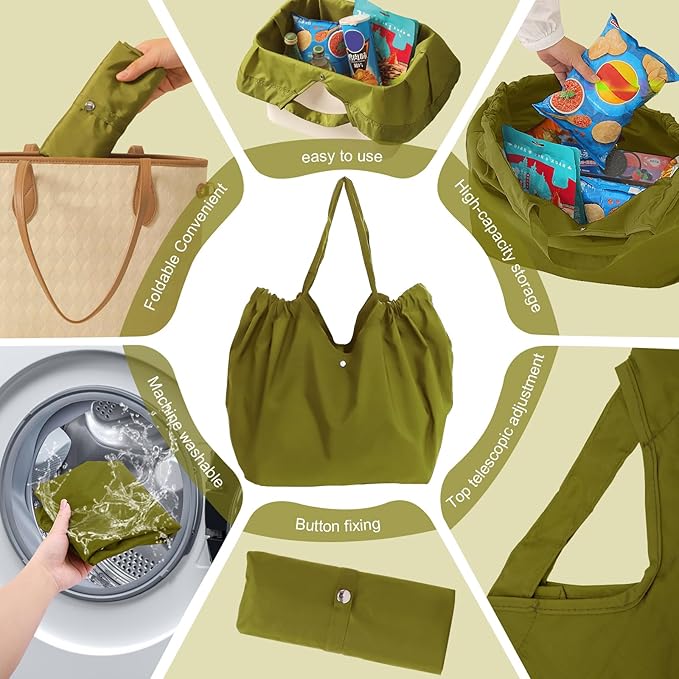 Reusable Grocery Bags,Reusable Shopping Bags,Folding Bags Totes,Stretchable and shrinkable shopping bag for Groceries - Image 5