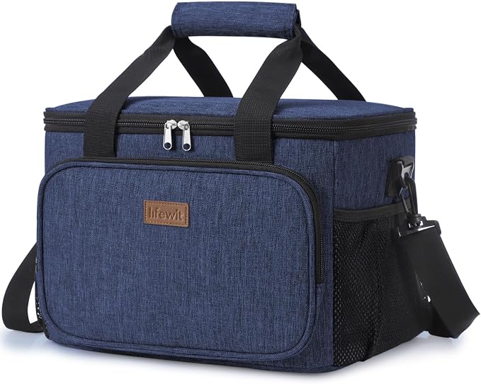 Lifewit Medium Lunch Bag Insulated Lunch Box Soft Cooler Cooling Tote for Adult Men Women, Dark Blue 48-Can (33L) by Lifewit