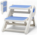 Foldable Toddler Step Stool for Bathroom Sink, Toilet, Bedroom, Kitchen – Non-Slip, Space-Saving, BPA-Free, Supports 110 lbs, Kids Step Stool (Blue) by Unknown
