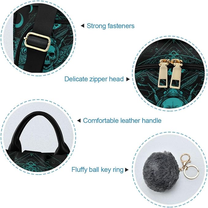 Anti Theft Backpack Butterfly Skull Blue Boho Mandala Women Large Fashion Travel Shoulder Bag Purse Rucksack Lightweight - Image 6
