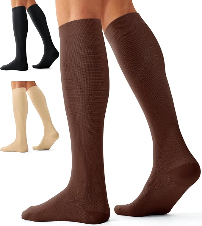 Compression Socks for Women and Men(3 Pairs)15-20mmHg - Best Circulation Support Socks by Bluemaple