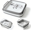 Collapsible Wash Basin with Drain Plug - 2.4 Gallon Foldable Kitchen Sink for Baby Bottles, RV Camping, Space-Saving Dish Tub (Gray) by Gimwa-foldtokeepopenformore
