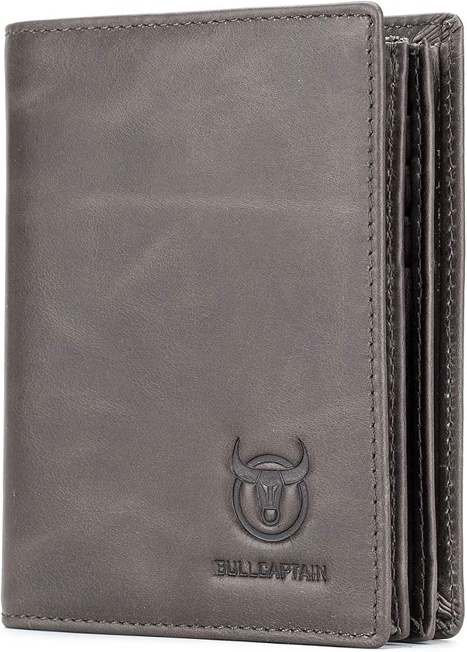BULLCAPTAIN Large Capacity Genuine Leather Wallet for Men QB-027 | Bifold Wallet,RFID Blocking,Credit Card Holder,15 Card Slots,Special Expandable Design,gift choice by Bullcaptain